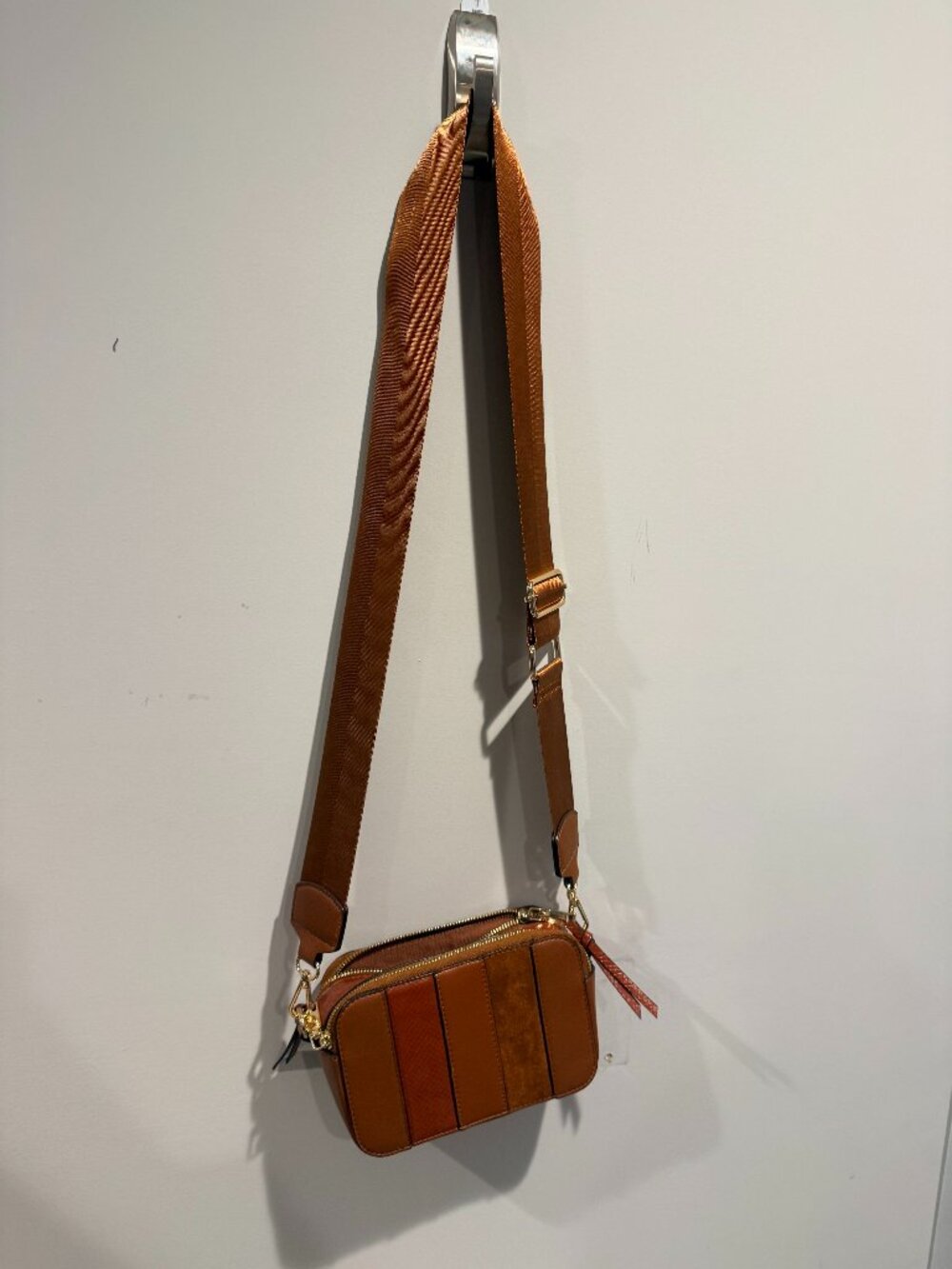 Brown Suede and "leather" Cross Body Bag